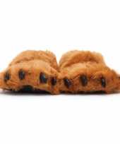 Dierenpoot pantoffels sloffen beer voor volwassenen bruin 42 44