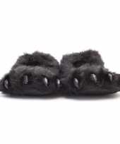 Dierenpoot pantoffels sloffen beer voor volwassenen zwart 39 41